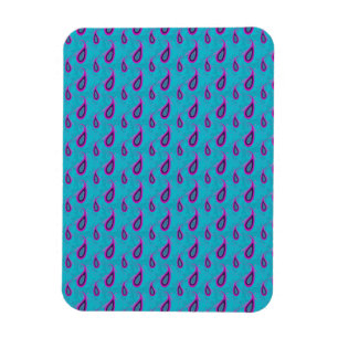 Peacock och Magenta Paisley Mönster Magnet