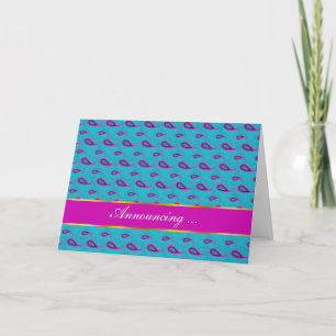 Peacock och Magenta Paisley Mönster Meddelande