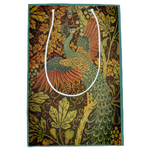 Peacock och oakleaf blommigt Victorian jacquard