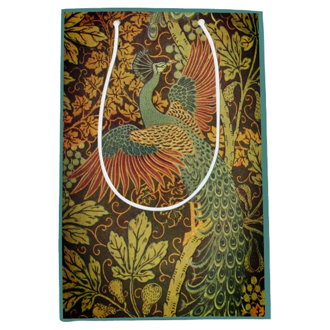 Peacock och oakleaf blommigt Victorian jacquard (Framsidan)