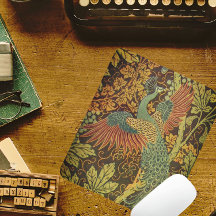 Peacock och oakleaf blommigt Victorian jacquard