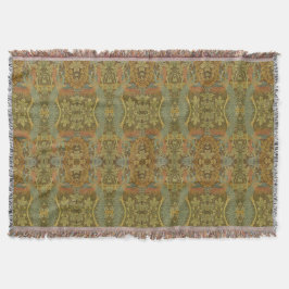Peacock och oakleaf blommigt Victorian jacquard Th Filt