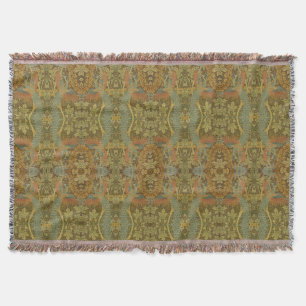 Peacock och oakleaf blommigt Victorian jacquard Th Filt