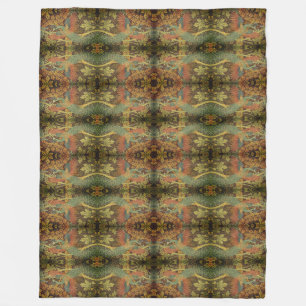 Peacock och oakleaf blommigt Victorian jacquard Th Fleecefilt