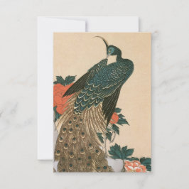 Peacock och Peonies av Hiroshige Bröllop OSA Kort