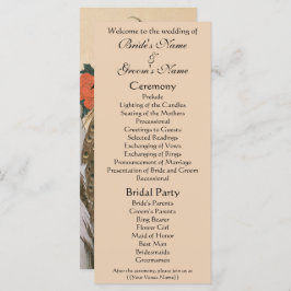 Peacock och Peonies av Hiroshige Bröllop Program