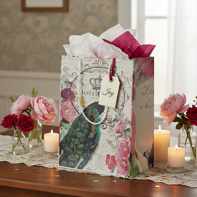 Peacock och vår blommor (Skapare uppladdad)