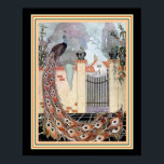 "Peacock on the Terrace" Art Deco 16x20 Poster<br><div class="desc">"Peacock on the Terrace" Art Deco 16x20 Ca. 1920</div>