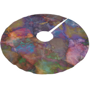 Peacock Ore Chalcopyrit Colorent Marble Mönster Julgransmatta Borstad Polyester