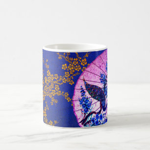 Peacock oriental parasol japanese cherry blue rosa kaffemugg