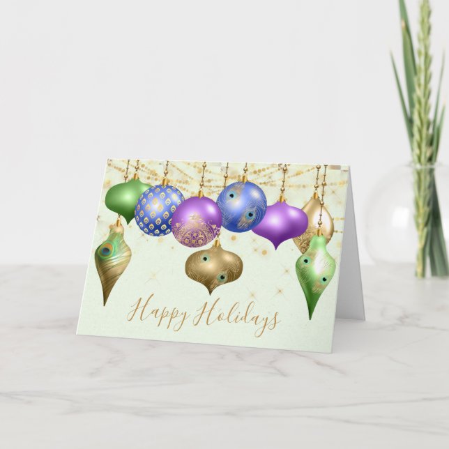 Peacock Ornament Photo jul Helgkort (Framsida)