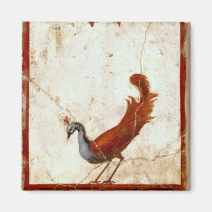Peacock på Fresco Ancient Roman Antique Painting Magnet