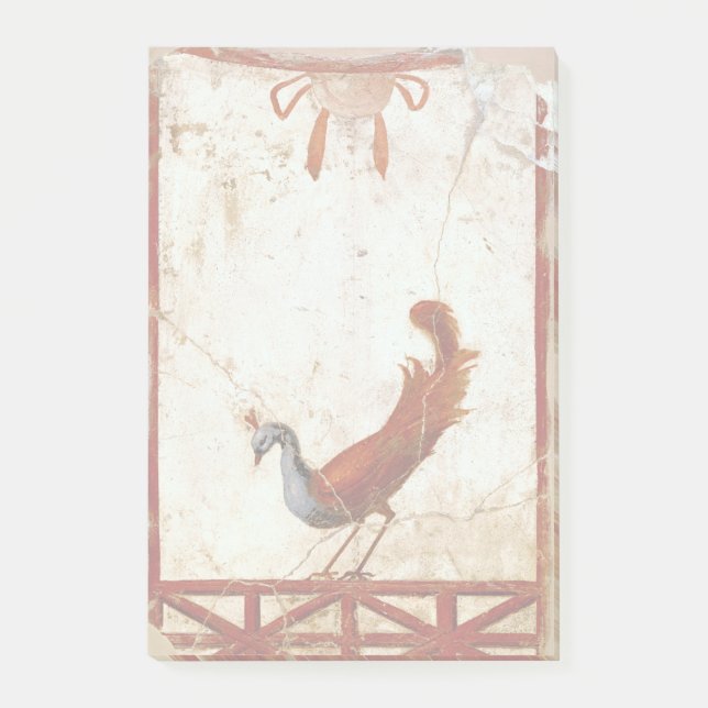 Peacock på Fresco Ancient Roman Antique Painting Post-it Block (Framsida)