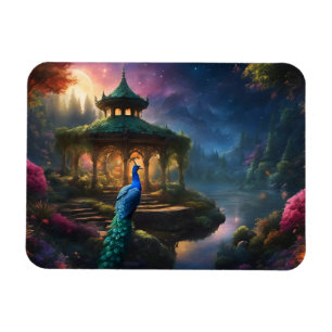 Peacock på Garden Gazebo Magnet