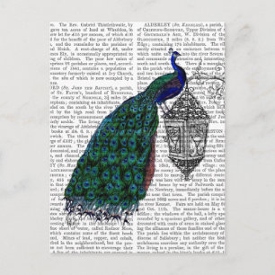 Peacock på lampa vykort