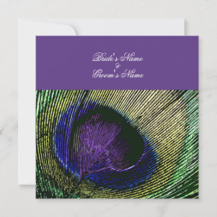 Peacock på temat lila bröllop - Skapa ditt eget Inbjudningar