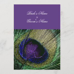Peacock på temat lila bröllop - Skapa ditt eget Inbjudningar