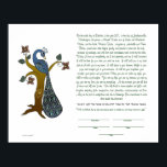 Peacock på träd (B) - Ketubah Poster<br><div class="desc">En stor påk finns på en blommar träd. Perfekt för vår eller sommar bröllop! Ketubah har ett hebreiskt citat i ett annat engelskt skript. Skriptet kan vara personlig till ditt eget ord. Initialer och det år som är fastsatt på träd i hjärtformen är också anpassade. Konsten är gjord i indiskt...</div>