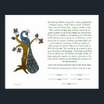Peacock på träd (B) - Ketubah Poster<br><div class="desc">En stor påk finns på en blommar träd. Perfekt för vår eller sommar bröllop! Ketubah har ett hebreiskt citat i ett annat engelskt skript. Skriptet kan vara personlig till ditt eget ord. Initialer och det år som är fastsatt på träd i hjärtformen är också anpassade. Konsten är gjord i indiskt...</div>