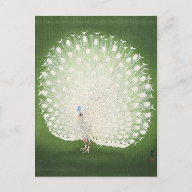 Peacock Painting by Ohara Koson Postcard Vykort (Framsida)