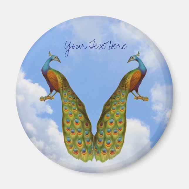 Peacock Pair Animal Magnet (Framsidan)