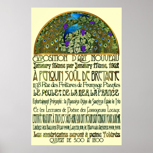 Peacock Pair Skriv ut Poster (Framsidan)