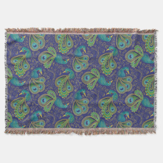 Peacock Paisley Pattern Blue Filt