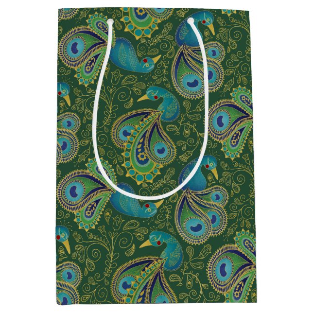 Peacock Paisley Pattern Green (Framsidan)