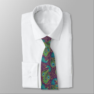 Peacock Paisley Pattern Purple Slips