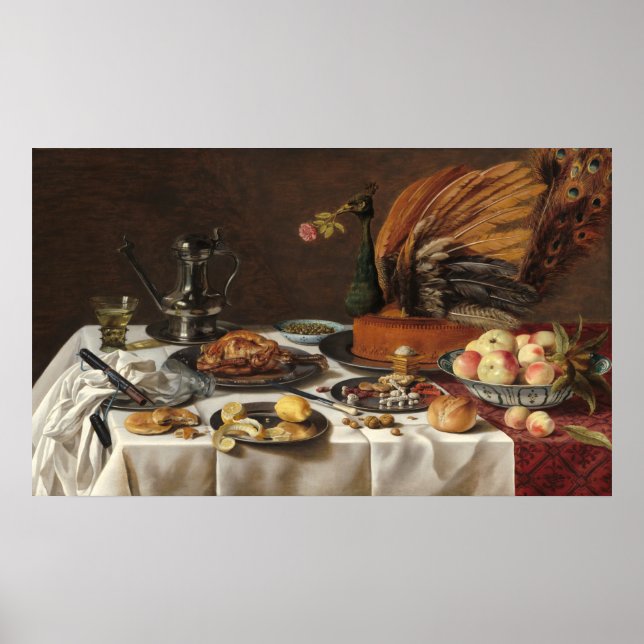 Peacock Paj - Pieter Claesz Fine Art Poster (Framsidan)