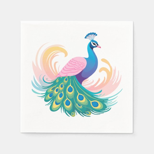Peacock Papper Napkins Pappersservett (Framsidan)