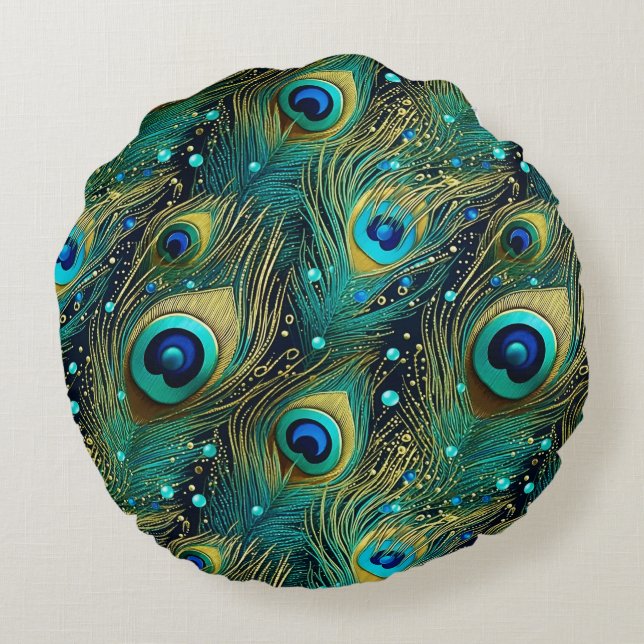 Peacock Passion Dekorativ kudde (Baksidan)