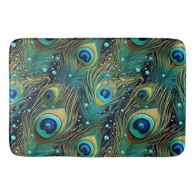 Peacock Passion Dekorativ kudde Badrumsmatta (Framsidan)