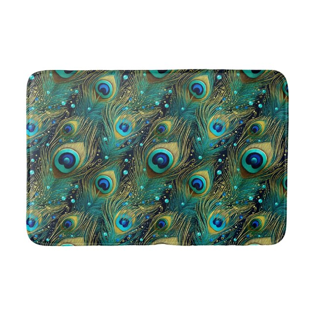 Peacock Passion Dekorativ kudde Badrumsmatta (Framsidan)