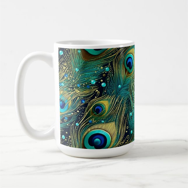 Peacock Passion Dekorativ kudde Kaffemugg (Vänster)