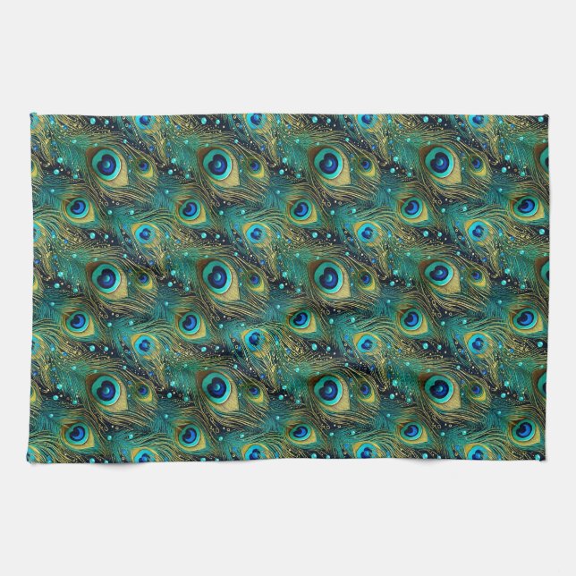 Peacock Passion Dekorativ kudde Kökshandduk (Horisontell)