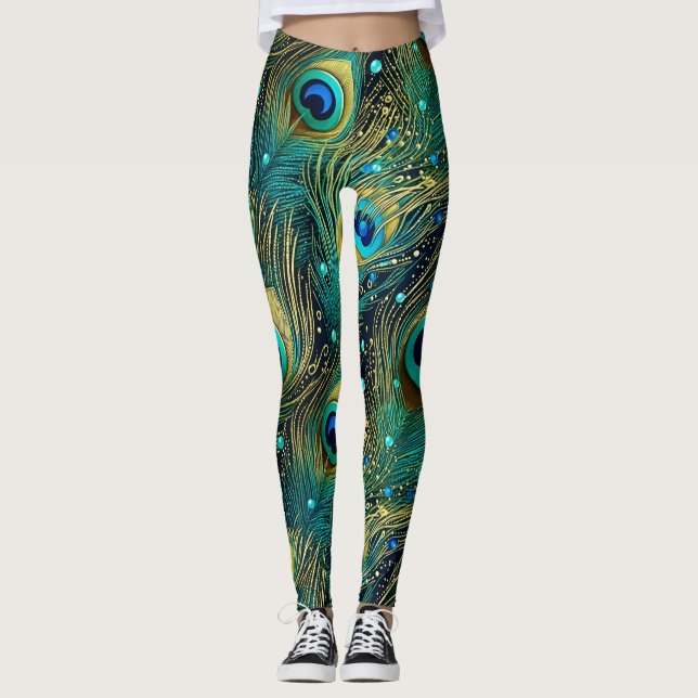 Peacock Passion Dekorativ kudde Leggings (Framsida)