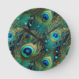 Peacock Passion Dekorativ kudde Rund Klocka