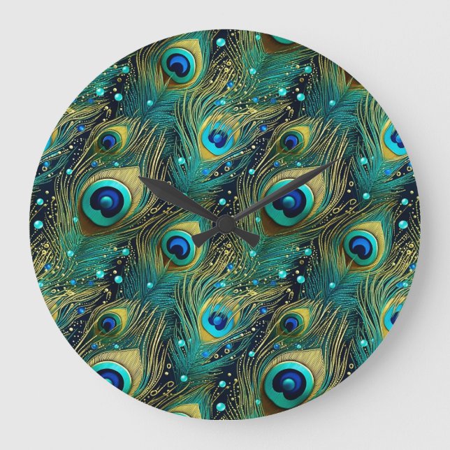 Peacock Passion Dekorativ kudde Stor Klocka (Framsida)