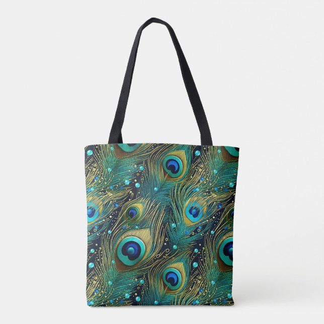 Peacock Passion Dekorativ kudde Tygkasse (Baksida)