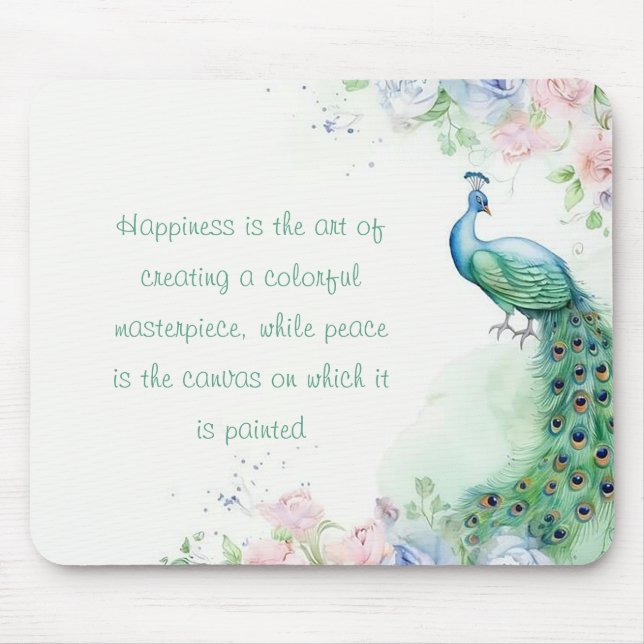 Peacock: Pastel Flowers Watercolor Musmatta (Framsidan)
