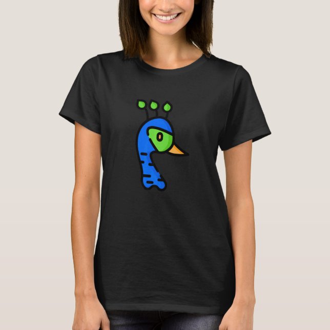 Peacock Peafowl Peahen Print Feathers Bird   3 T Shirt (Framsida)