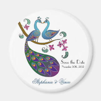 Peacock peahen - spara datum magneter (kantha/wh)