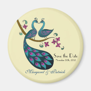 Peacock peahren sparar datum, elfenben magnet