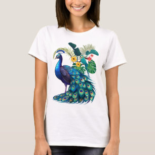 Peacock - perfektens elegans på en skjorta t shirt