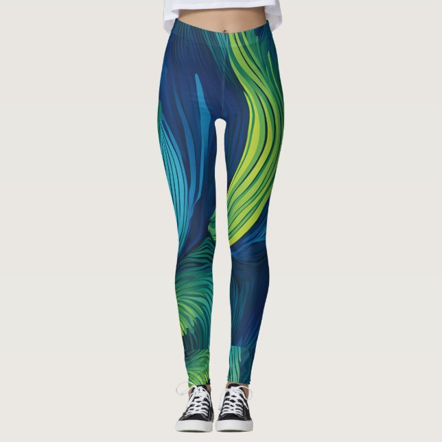 Peacock Petals Leggings (Framsida)
