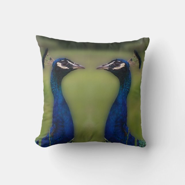 Peacock Photo Throw Cushion 41 cm x 41 c Kudde (Framsida)