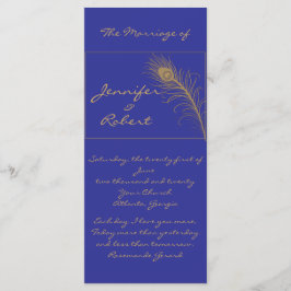 Peacock Plume i Guld och Navy Blue Program