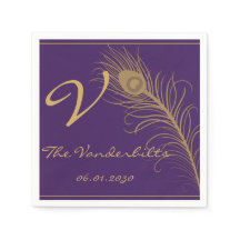 Peacock Plume in Guld and Lila Plum