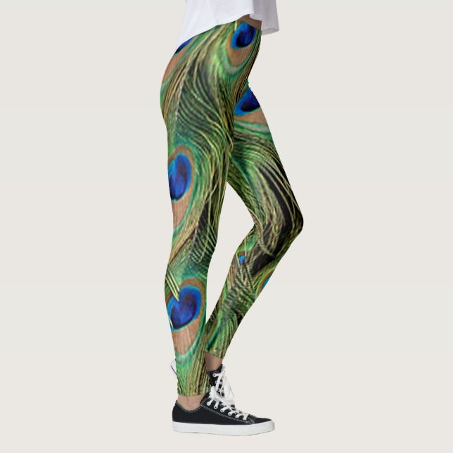 Peacock Print Mönster Leging Leggings (Höger)